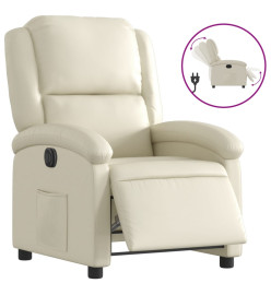 Fauteuil inclinable électrique Crème Similicuir