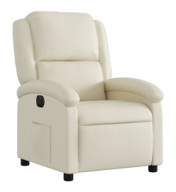 Fauteuil inclinable électrique Crème Similicuir