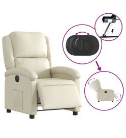 Fauteuil inclinable électrique Crème Similicuir