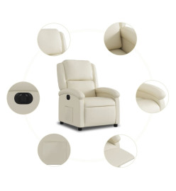 Fauteuil inclinable électrique Crème Similicuir