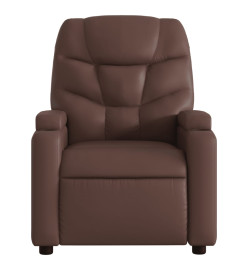 Fauteuil de massage inclinable électrique marron similicuir