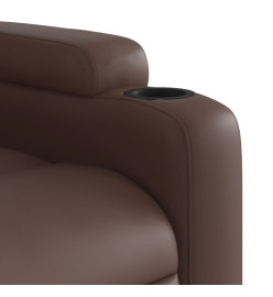 Fauteuil de massage inclinable électrique marron similicuir