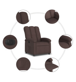 Fauteuil inclinable électrique Marron foncé Tissu