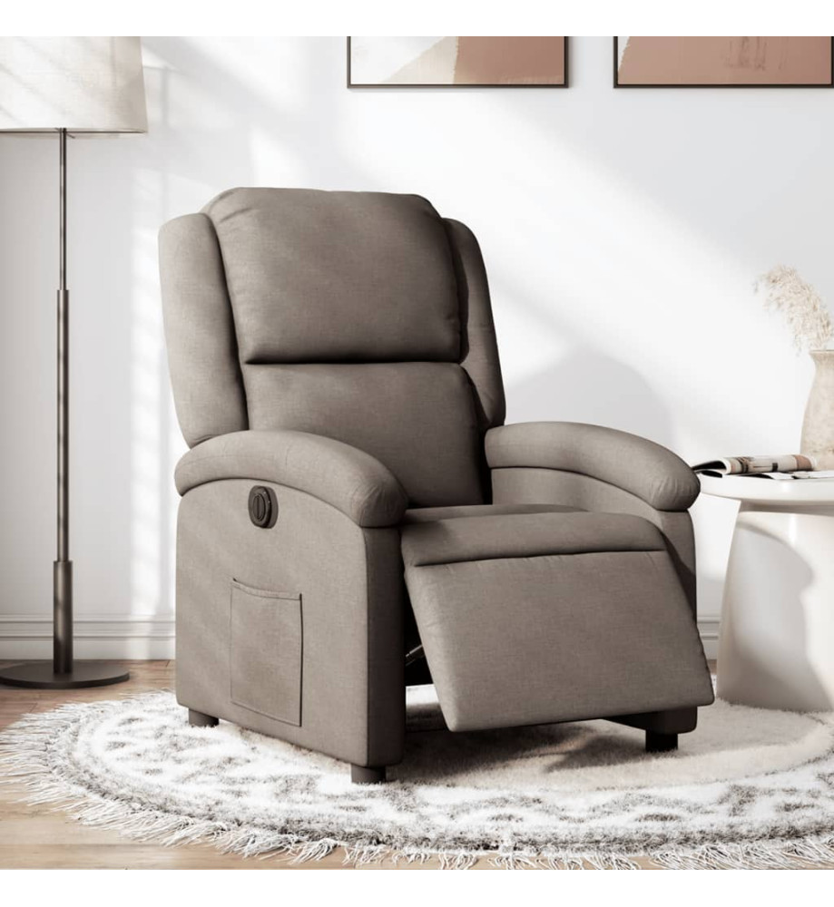 Fauteuil inclinable électrique Taupe Tissu