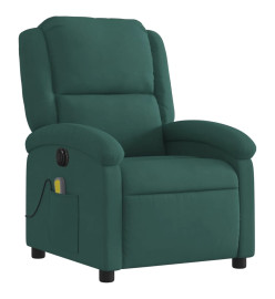 Fauteuil inclinable de massage électrique vert foncé velours