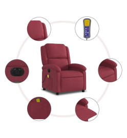 Fauteuil de massage inclinable électrique Rouge bordeaux Tissu