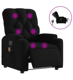 Fauteuil de massage inclinable électrique Noir Tissu