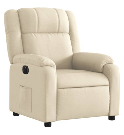 Fauteuil inclinable électrique Crème Tissu