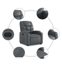 Fauteuil inclinable électrique Gris Similicuir