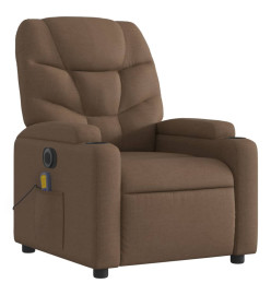 Fauteuil inclinable de massage électrique marron tissu