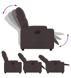 Fauteuil inclinable électrique Marron foncé Tissu