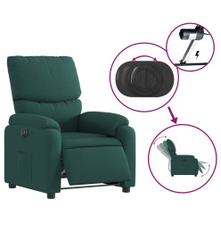 Fauteuil inclinable électrique Vert foncé Tissu