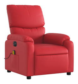 Fauteuil de massage inclinable électrique rouge similicuir