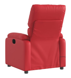 Fauteuil de massage inclinable électrique rouge similicuir