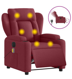 Fauteuil de massage inclinable électrique Rouge bordeaux Tissu