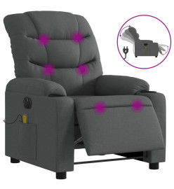 Fauteuil inclinable de massage électrique gris foncé tissu