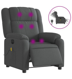 Fauteuil inclinable de massage électrique gris foncé tissu