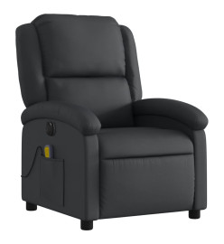 Fauteuil de massage inclinable électrique noir cuir véritable