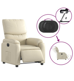 Fauteuil inclinable électrique Crème Similicuir