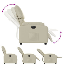 Fauteuil inclinable électrique Crème Similicuir