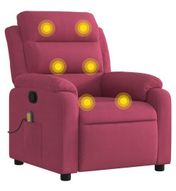 Fauteuil de massage inclinable rouge bordeaux velours