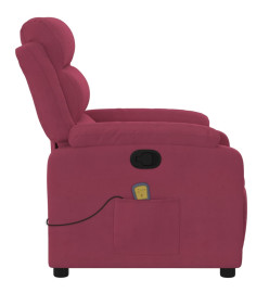 Fauteuil de massage inclinable rouge bordeaux velours