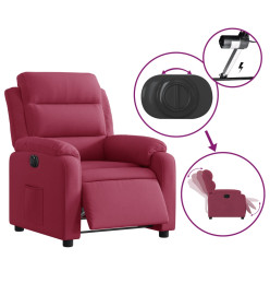 Fauteuil inclinable électrique rouge bordeaux velours