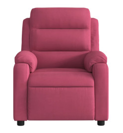 Fauteuil inclinable électrique rouge bordeaux velours