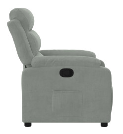 Fauteuil inclinable gris clair velours