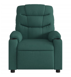 Fauteuil de massage inclinable électrique Vert foncé Tissu