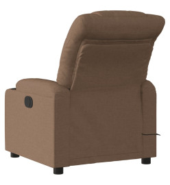 Fauteuil inclinable de massage électrique marron tissu