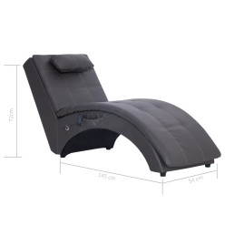 Chaise longue de massage avec oreiller Gris Similicuir