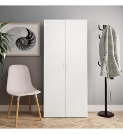 Armoire à chaussures Blanc et chêne sonoma 80x35,5x180 cm