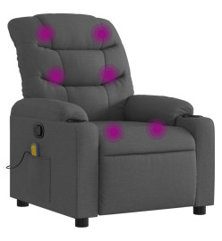 Fauteuil de massage inclinable Gris foncé Tissu