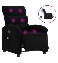 Fauteuil de massage inclinable électrique Noir Tissu