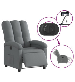 Fauteuil inclinable électrique Gris foncé Tissu