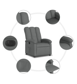 Fauteuil inclinable électrique Gris foncé Tissu