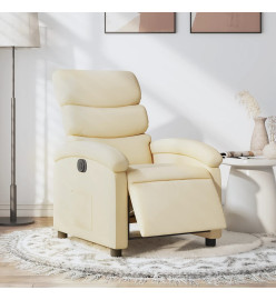 Fauteuil inclinable électrique Crème Tissu