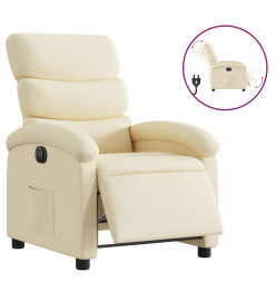 Fauteuil inclinable électrique Crème Tissu