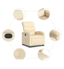 Fauteuil inclinable électrique Crème Tissu