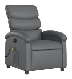 Fauteuil de massage inclinable électrique gris similicuir