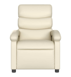 Fauteuil de massage inclinable électrique crème similicuir