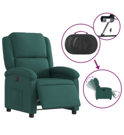 Fauteuil inclinable électrique Vert foncé Tissu