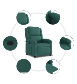 Fauteuil inclinable électrique Vert foncé Tissu