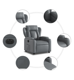 Fauteuil inclinable électrique Gris Similicuir