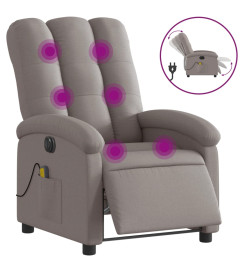 Fauteuil de massage inclinable électrique Taupe Tissu