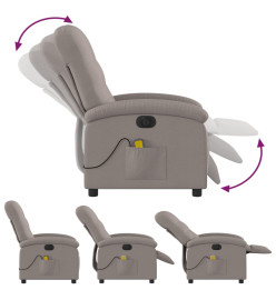 Fauteuil de massage inclinable électrique Taupe Tissu