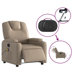 Fauteuil de massage inclinable électrique cappuccino similicuir