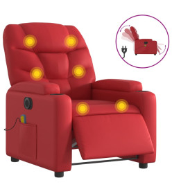 Fauteuil de massage inclinable électrique rouge similicuir