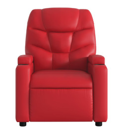 Fauteuil de massage inclinable électrique rouge similicuir